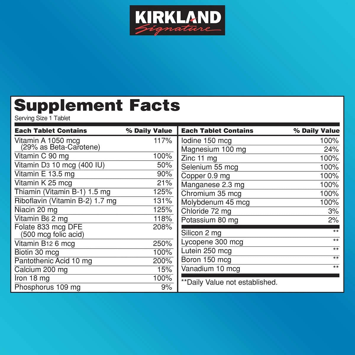 KIRKLAND SIGNATURE Daily Multi, 500 Tablets