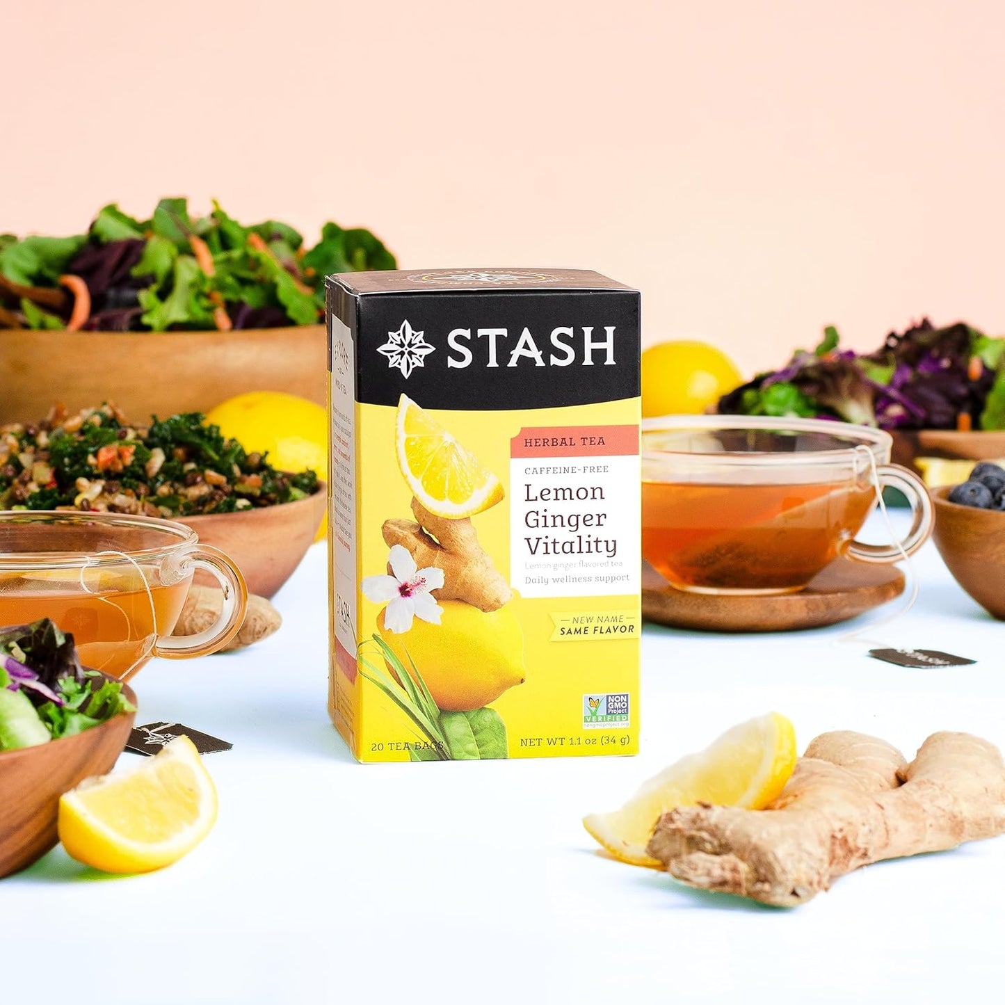 STASH HERBAL TEA Lemon Ginger Vitality, 20 Tea Bags