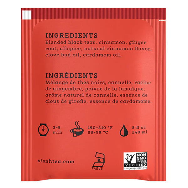 STASH BLACK TEA Warming Chai Spice, 20 Tea Bags