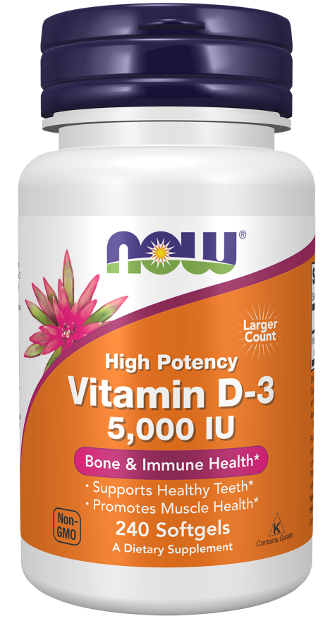NOW Foods High Potency Vitamin D3, 5000 IU