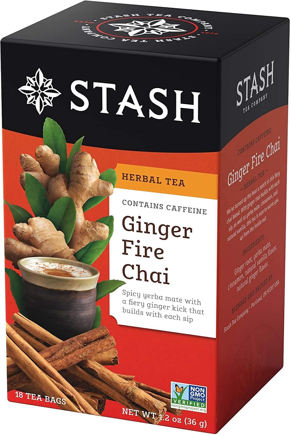 STASH HERBAL TEA Ginger Fire Chai, 18 Tea Bags