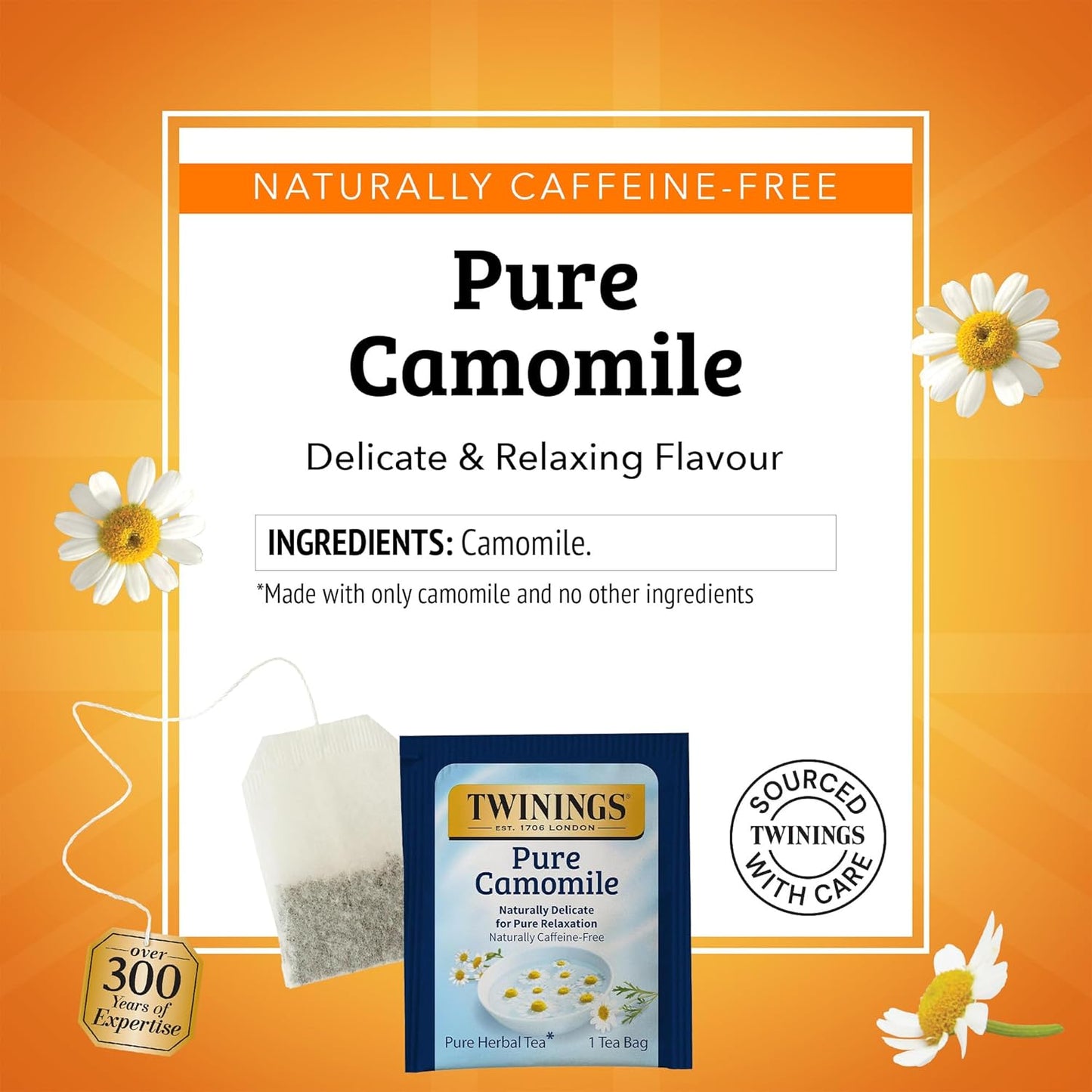 TWININGS HERBAL TEA Pure Camomile, 20 Tea Bags