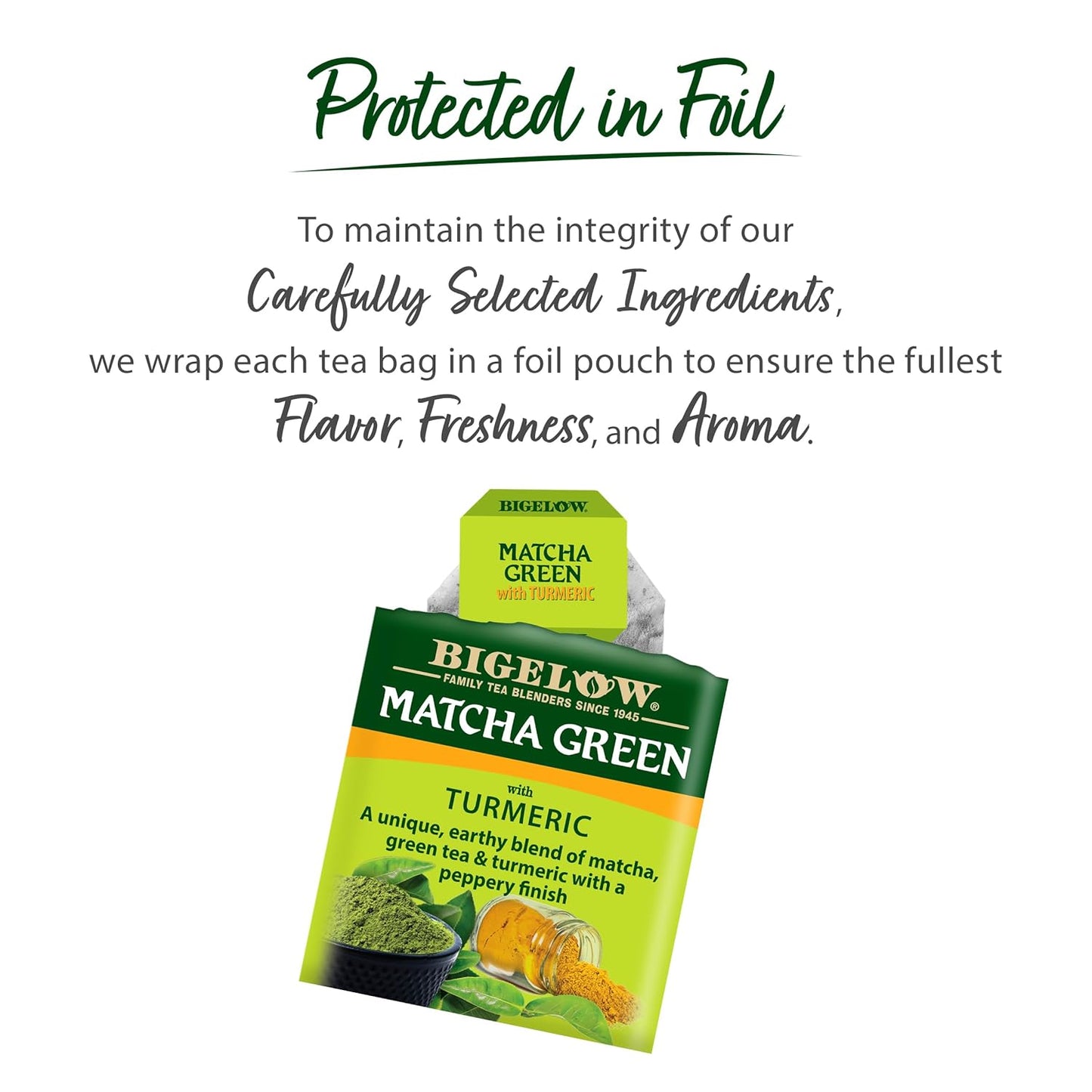 BIGELOW Matcha Green Tea with Turmeric, 18 Tea Bags