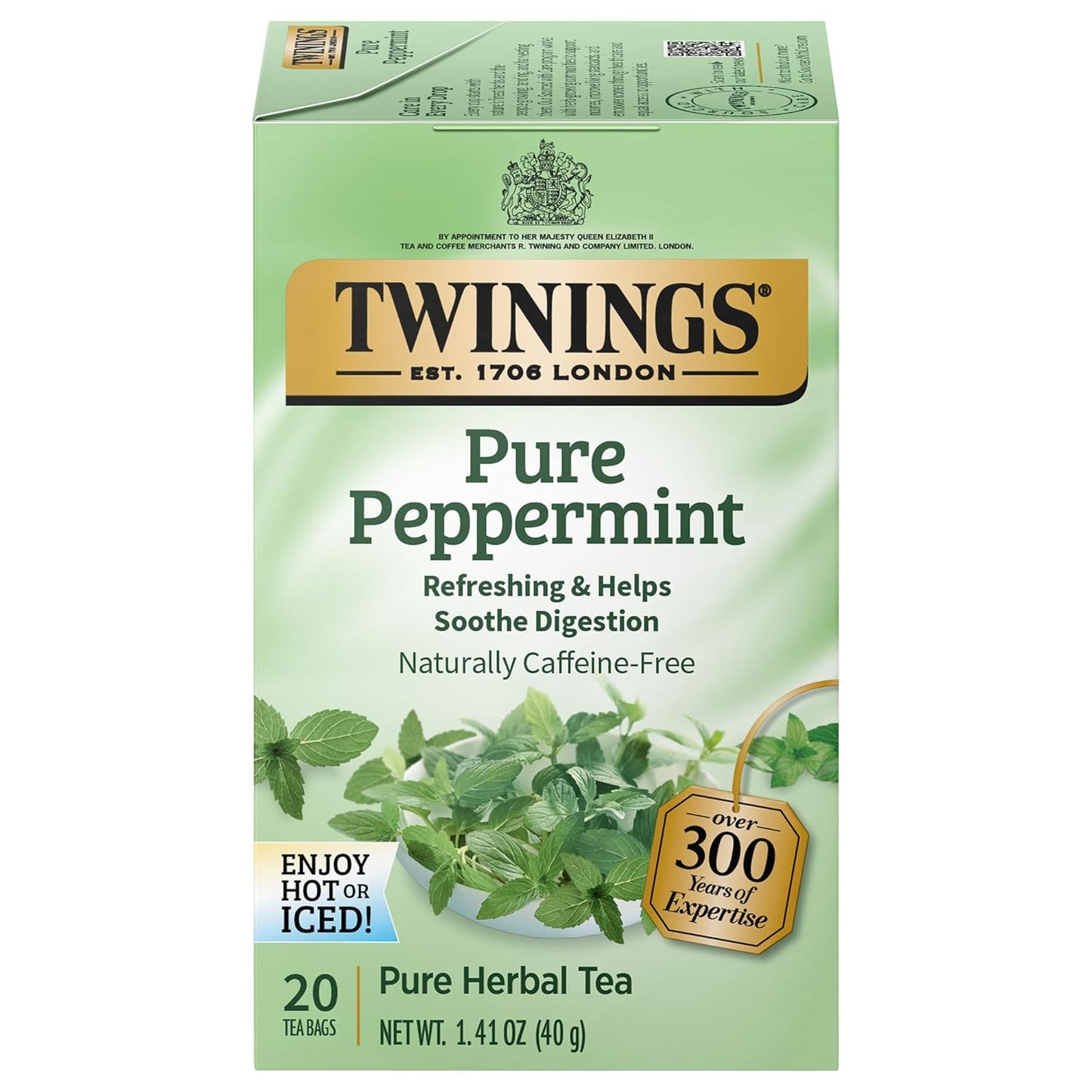 TWININGS HERBAL TEA Pure Peppermint, 20 Tea Bags
