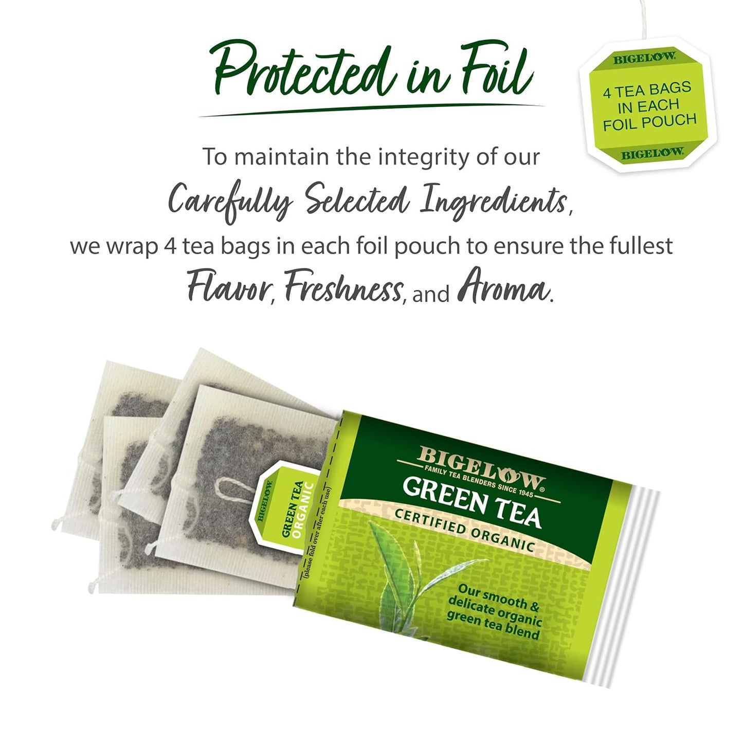 BIGELOW Green Tea Certified Organic, 40 Tea Bags