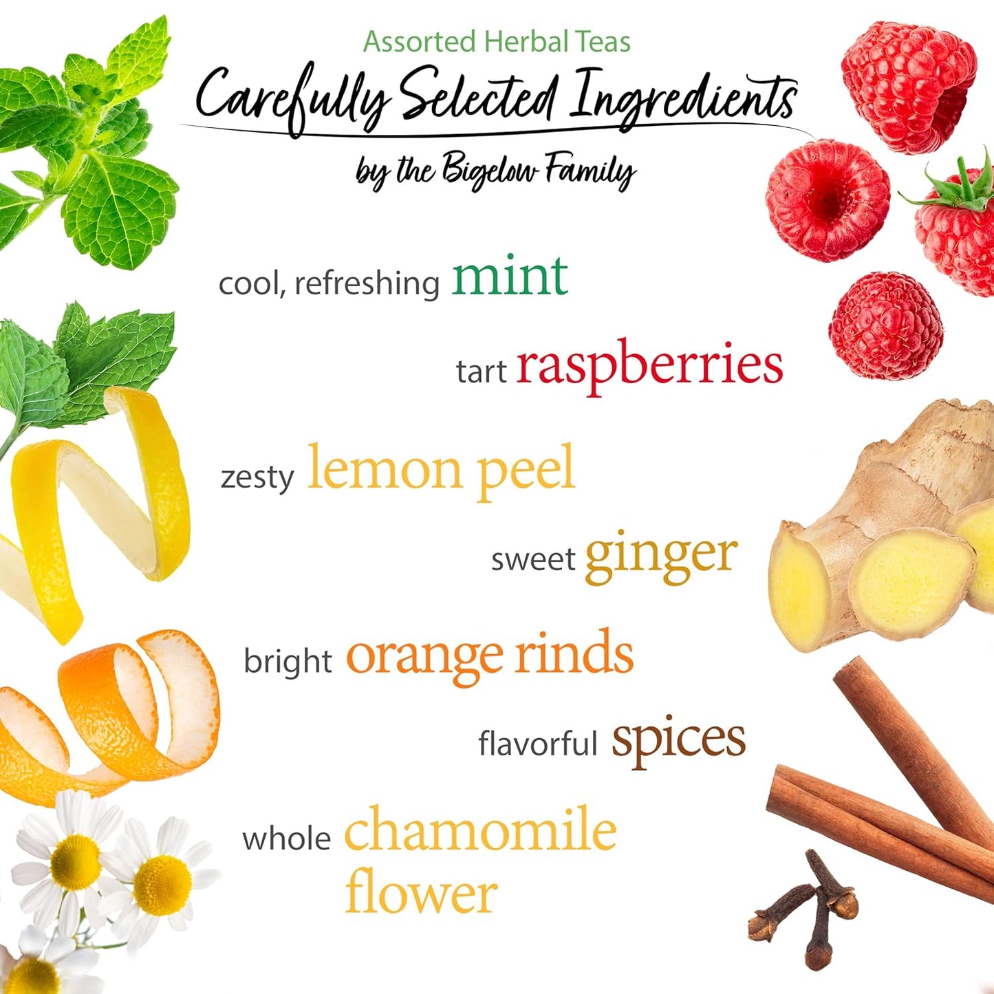 BIGELOW HERBAL TEA, Assorted Teas, 18 Tea Bags