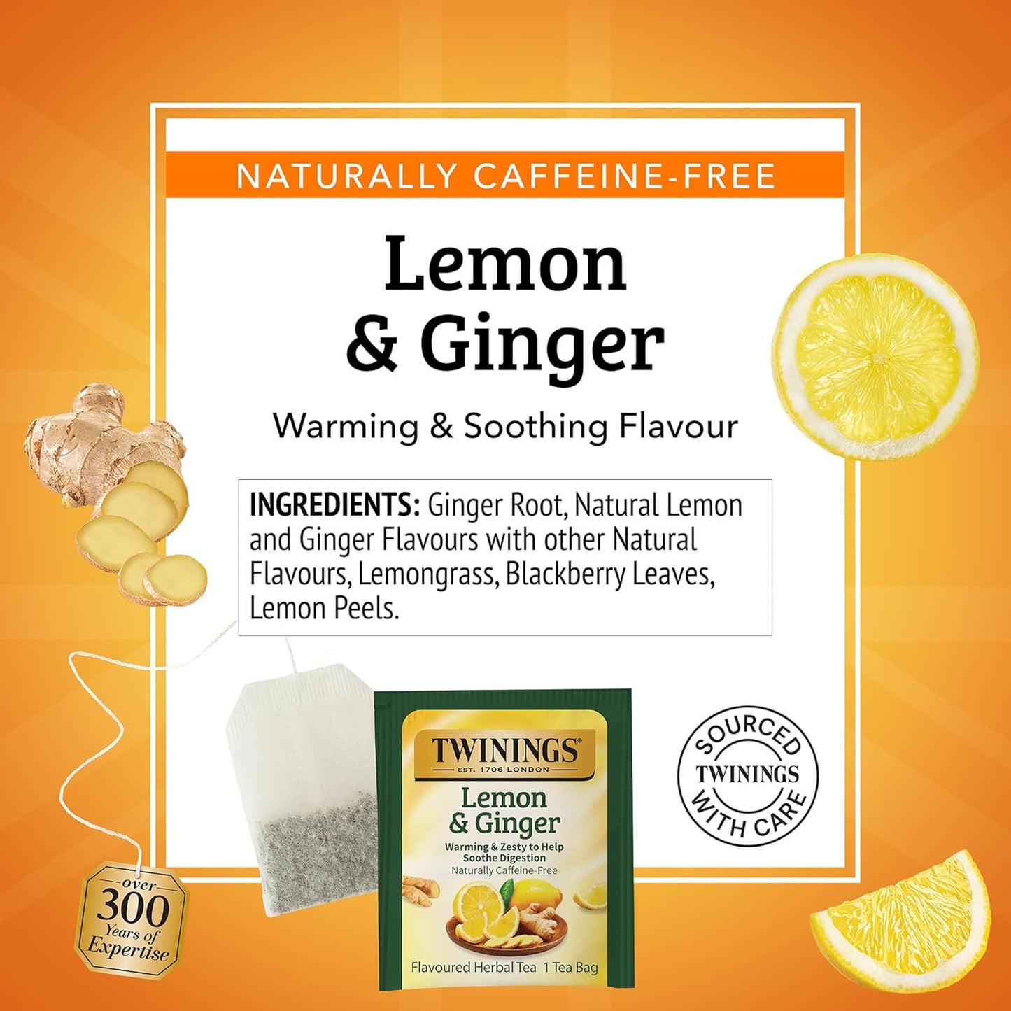 TWININGS HERBAL TEA Lemon and Ginger
