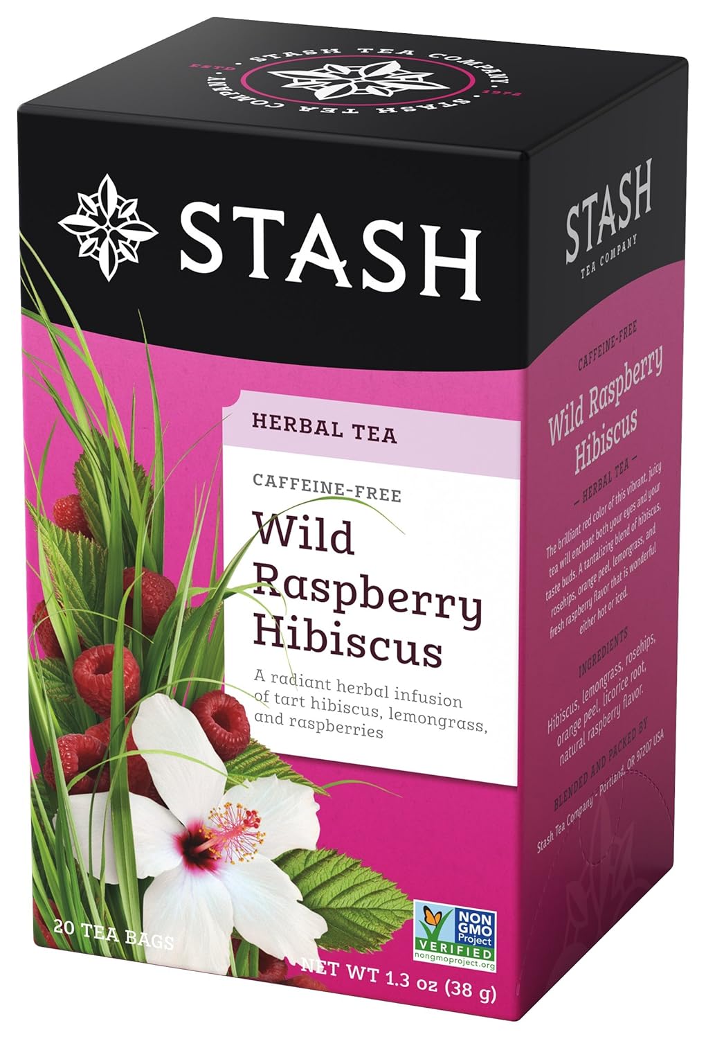 STASH HERBAL TEA Wild Raspberry Hibiscus, 20 Tea Bags